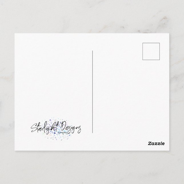Postal Geometría azul (Reverso)