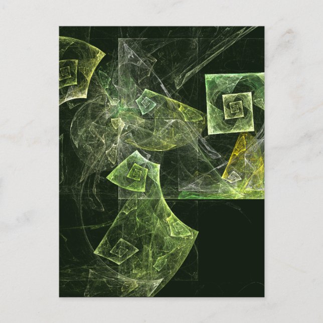 Postal Geometría Fractal de Luz Abstracta Equilibrada y R (Anverso)