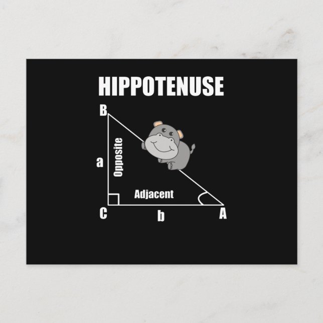 Postal Geometría Nerd Hippotenuse Hipotenuse Math (Anverso)