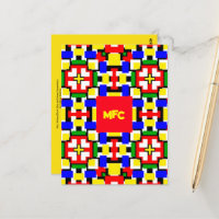 Geometría roja, amarilla, negra, azul y verde