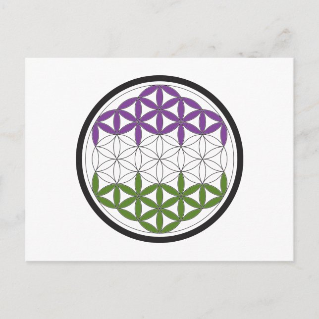 Postal geometría sagrada de genderQueer (Anverso)