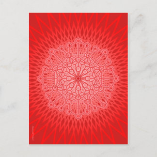 Postal Geometría sagrada de la mandala roja de Chakra