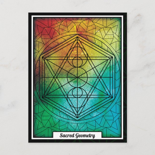 Postal Geometría sagrada personalizada Mandala (Anverso)