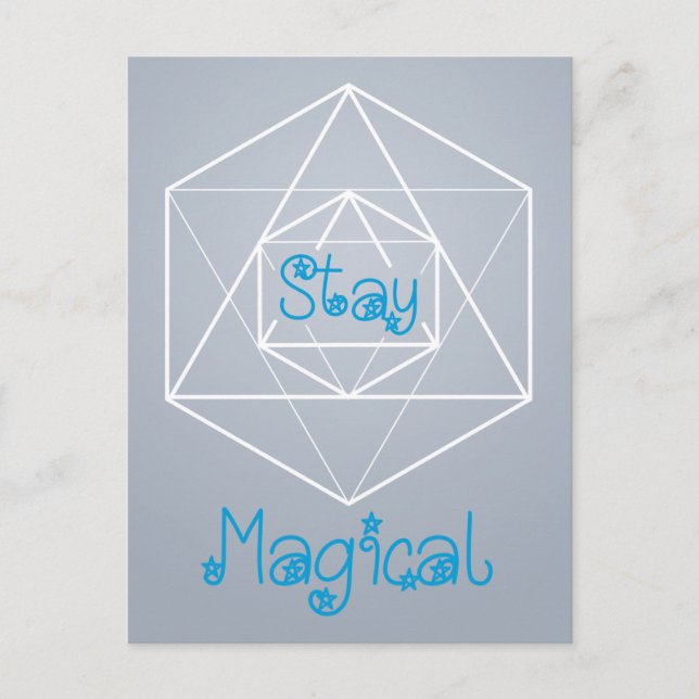 Postal Geometría sagrada "Stay Magical" (Anverso)