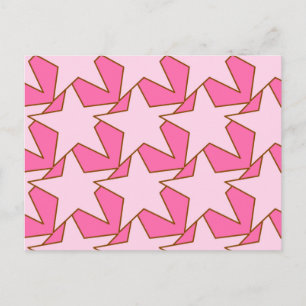 Postal Geométrica de estrella moderna - rosa claro y prof