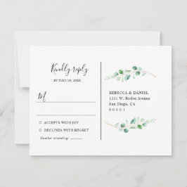 Postal Geométrica Eucalyptus Greenery Rsvp