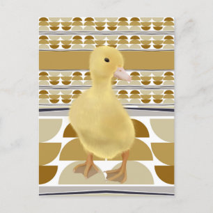 Postal Geométrico de Círculo Semi Círculo Cute Duckling G