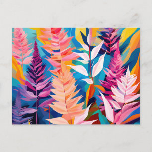 Postal Geométrico floral de Astilbe vibrante