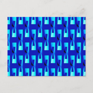 Postal Geométrico metálico Art Deco - Azul cobalto