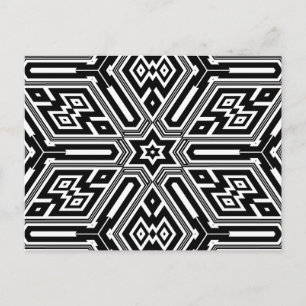 Postal Geométrico moderno blanco y negro de estilo moda