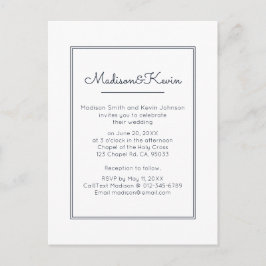 Postal Geométrico moderno | Boda azul simple