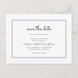 Postal Geométrico moderno | Boda azul simple