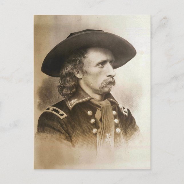 Postal George Armstrong Custer en los años 1860 (Anverso)