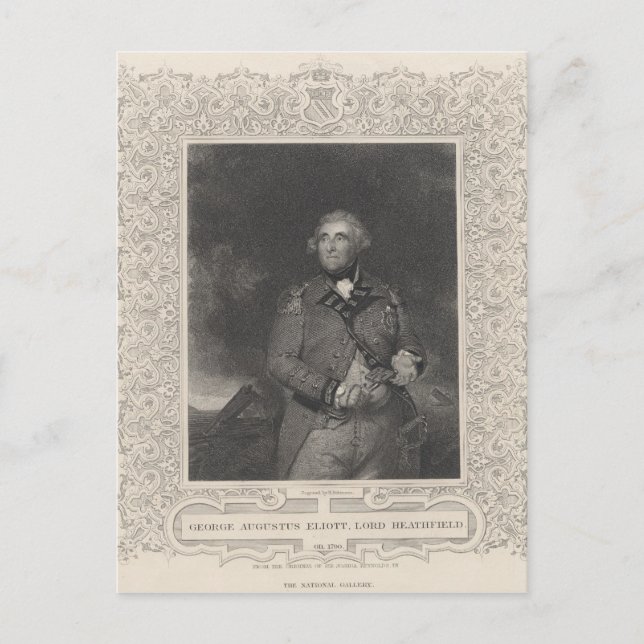 Postal George Augustus Eliott, primer barón Heathfield (Anverso)