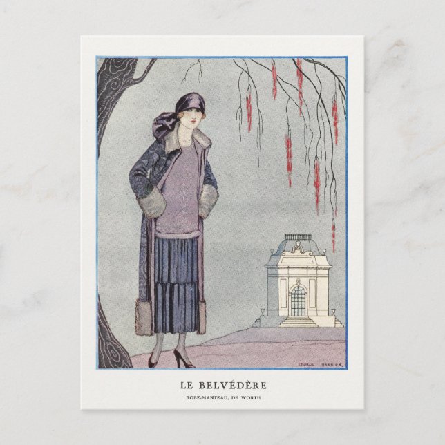 Postal George Barbier, Art Deco (Anverso)