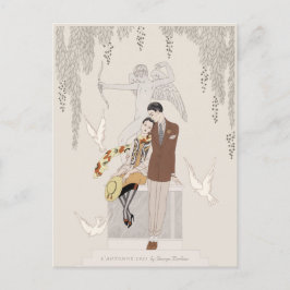Postal George Barbier L'Automne Otoño 1925 Amantes CC1226