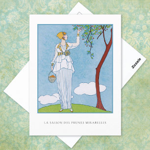 Postal George Barbier Picking Fruit French Fashion