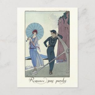 Postal George Barbier Romance Without Words Fashion Plate