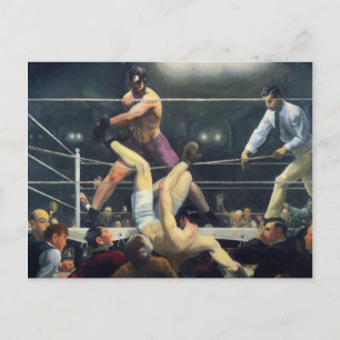 Postal George Bellows Dempsey y Firpo Art of Boxing