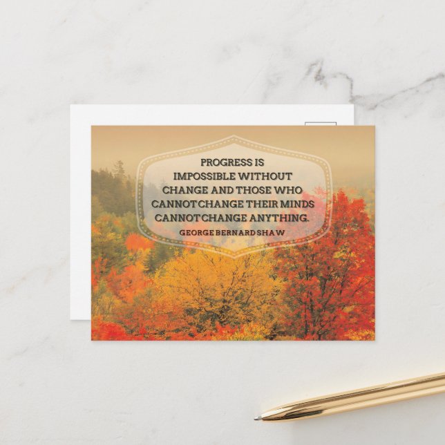 Postal George Bernard Shaw Cita Inspiradora "Cambio" (Anverso/Reverso In Situ)