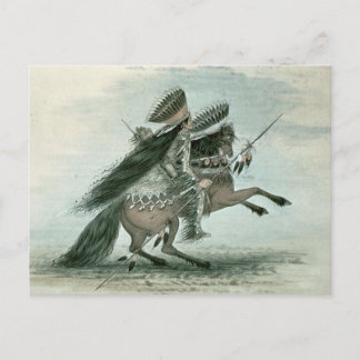 Postal George Catlin - Warrior