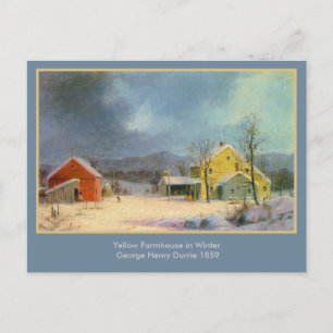Postal George Durrie Yellow Rustic Farmhouse