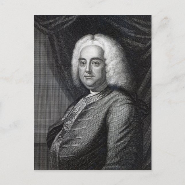 Postal George Frederic Handel, grabado por Thomson (Anverso)