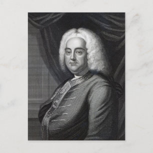 Postal George Frederic Handel, grabado por Thomson