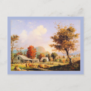 Postal George Henry Durrie Cider Rústico Presionando Otoñ
