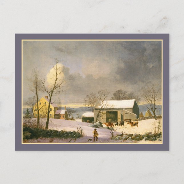 Postal George Henry Durrie Rustic Country Winyard (Anverso)