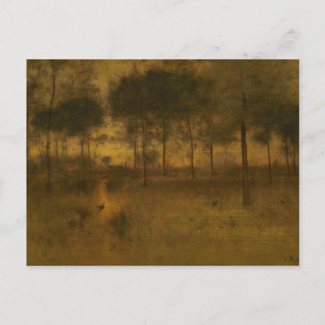 Postal George Inness - El hogar de la garza (Anverso)