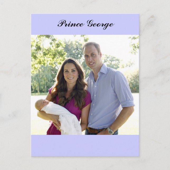 Postal George Kate William Royal Baby (Anverso)