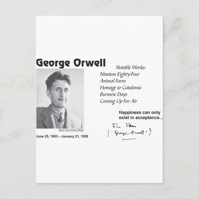 Postal George Orwell (Anverso)