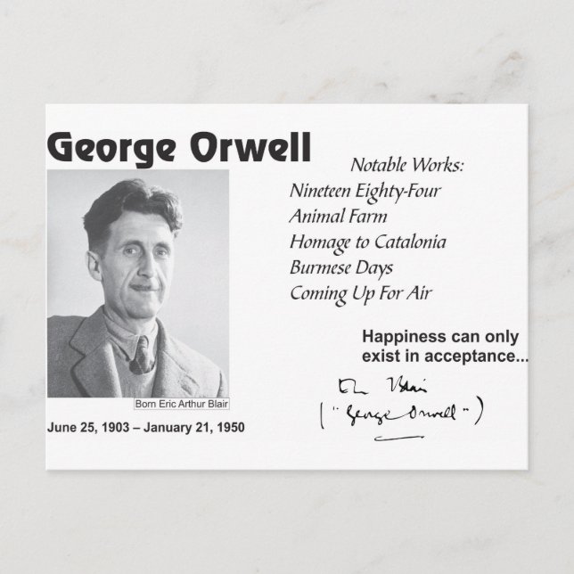 Postal George Orwell (Anverso)