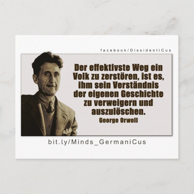 Postal George Orwell : Geschichte (Anverso)