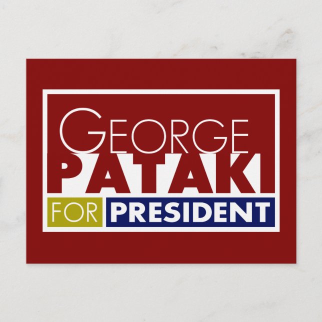 Postal George Pataki presidente V1 (Anverso)