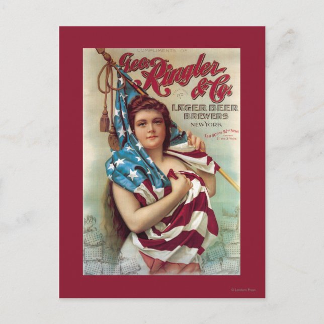 Postal George Ringler & CO. Poster de cerveza (Anverso)