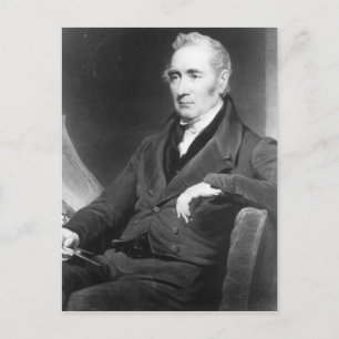 Postal George Stephenson, grabado por Charles Turner