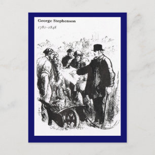 Postal George Stephenson, ingeniero de ferrocarril