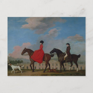 Postal George Stubbs John y Sophia Musters montando en