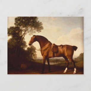 Postal George Stubbs - Un cazador de la bahía con silla d