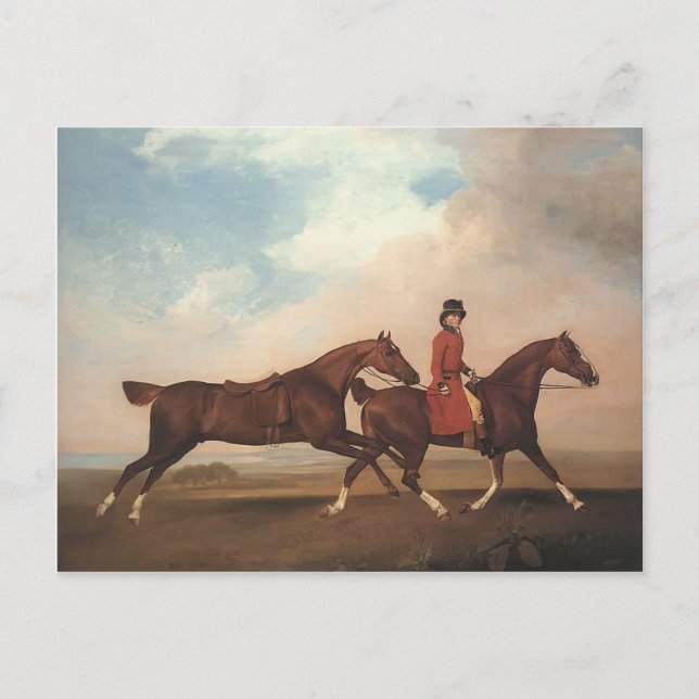 Postal George Stubbs-William Anderson, dos caballos de si (Anverso)