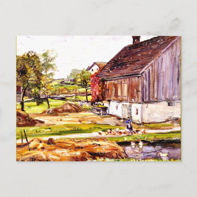 Postal George Symons - Escena de Barnyard (Anverso)