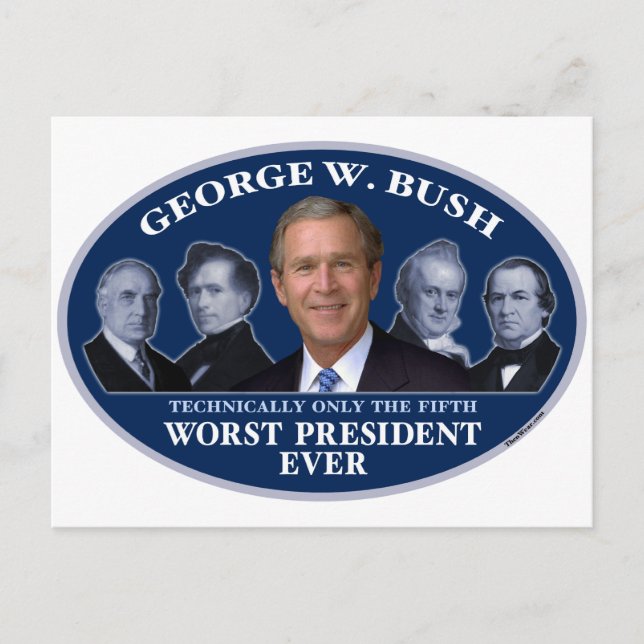 Postal George W. Bush 5.º Peor Presidente (Anverso)