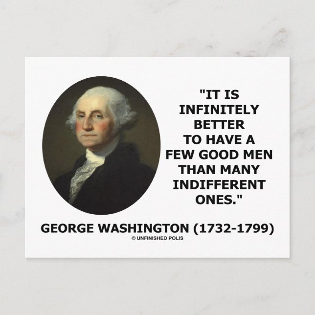 Postal George Washington A Pocos Buenos Hombres Cita (Anverso)