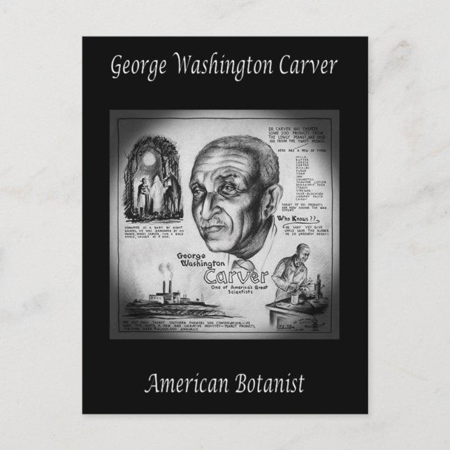 Postal George Washington Carver ~ Botánico & Inventor ~ (Anverso)