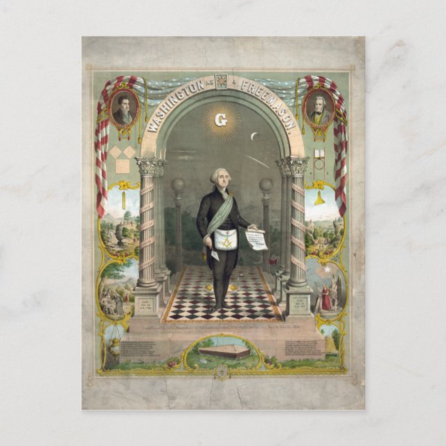 Postal George Washington como Freemason (Anverso)