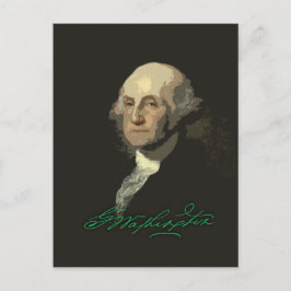 Postal George Washington con autógrafo