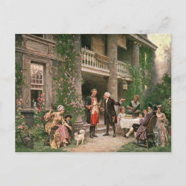 Postal George Washington en el Jardín de Bartram (Anverso)