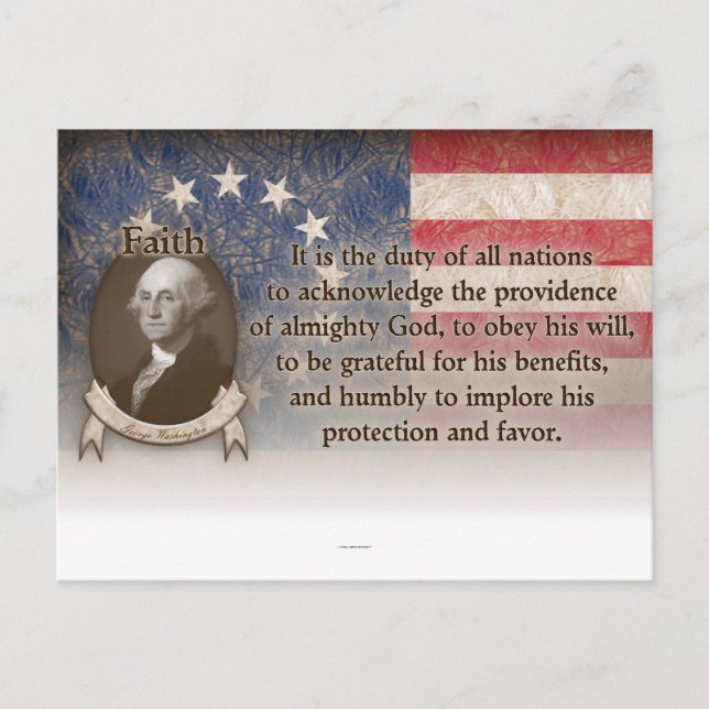 Postal George Washington - Faith (Anverso)
